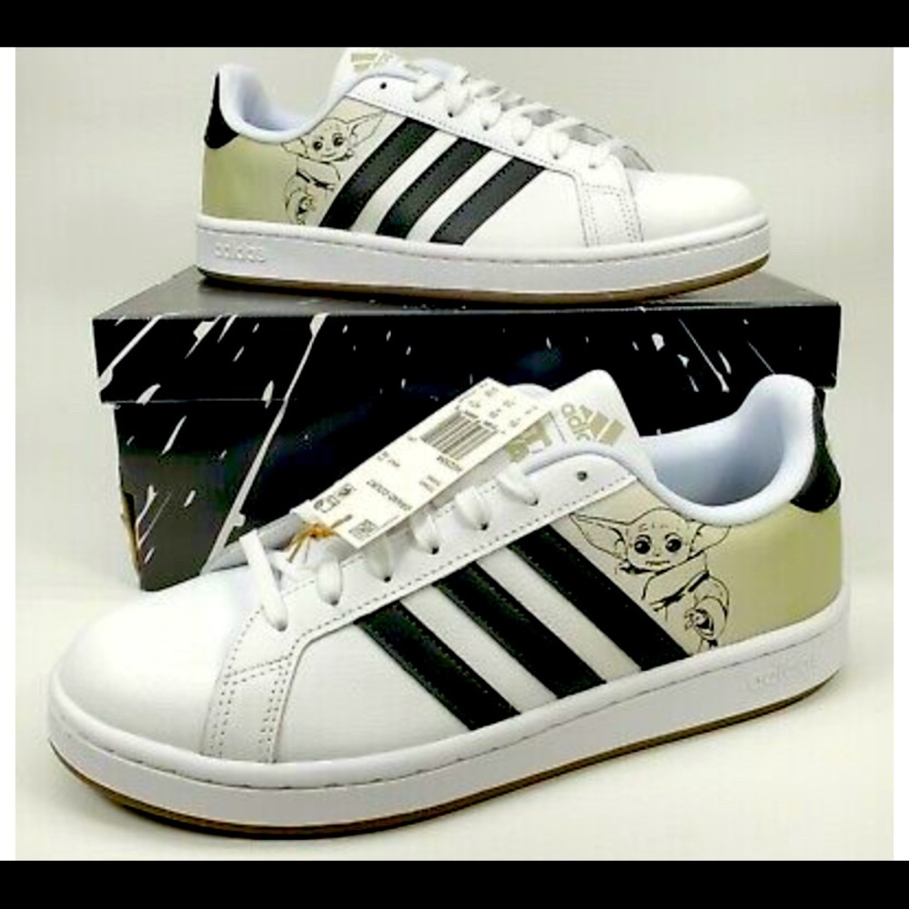 NIB Mens   Adidas x Star Wars Grand Court Baby Yoda size 11